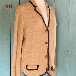 VTG 60's Hadley Camel Hair Knit Cardigan Sweater Large